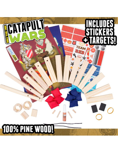 Juego de Guerras de Catapultas Boy Craft - 20 Piezas de Madera