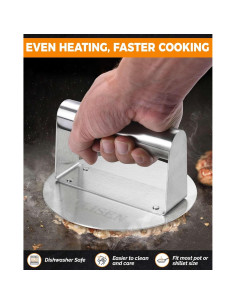 Prensa de Hamburguesas HULISEN Acero Inoxidable 14 cm 2