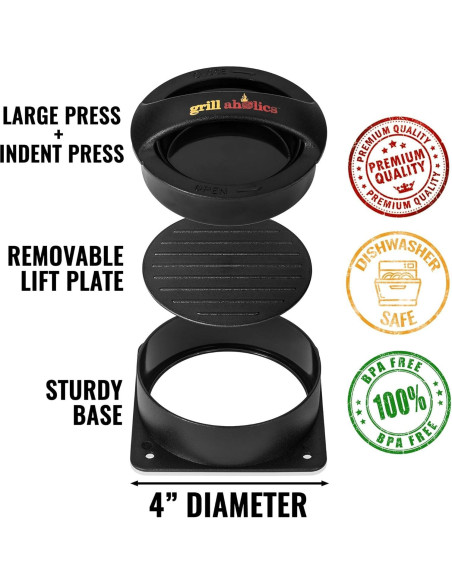 Prensa de Hamburguesas Rellena Grillaholics 3 en 1 - 190g