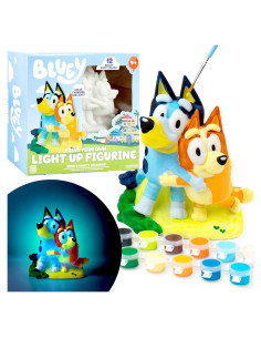 Figurita Iluminada Pintable Bluey y Bingo - Horizon Group USA