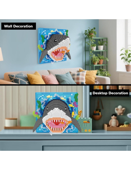 Juego de Bloques de Construcción 3D Tiburón BseSparklion 1644 PCS