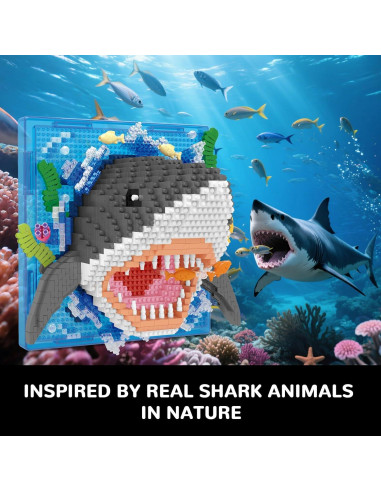 Juego de Bloques de Construcción 3D Tiburón BseSparklion 1644 PCS