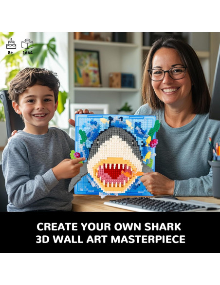 Juego de Bloques de Construcción 3D Tiburón BseSparklion 1644 PCS