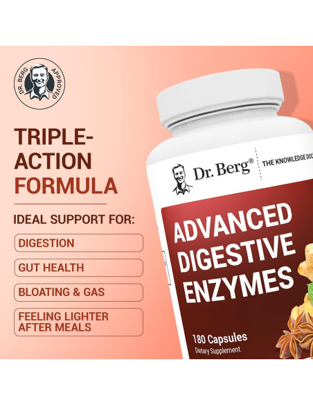 Enzimas Digestivas Avanzadas Dr. Berg 180 Cápsulas con Vinagre