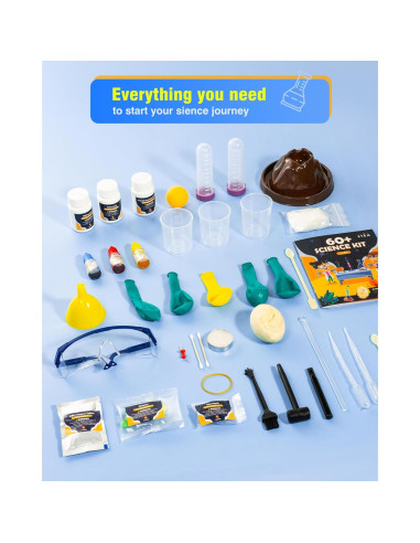 Kit Científico 60+ Melican para Niños 5-8 Años - Experimentos STEM