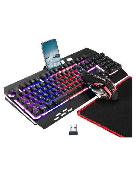 Teclado y Ratón Gaming Inalámbricos Cakce RGB Recargables Teclado y Ratón Gaming Inalámbricos Cakce RGB Recargables