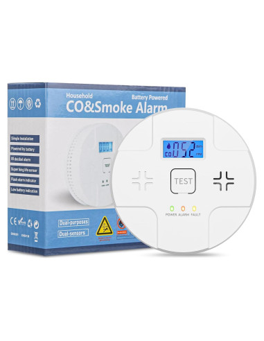 Alarma Combinada de Humo y Monóxido ARIKON 85 dB LCD
