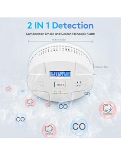 Alarma Combinada de Humo y Monóxido ARIKON 85 dB LCD 2