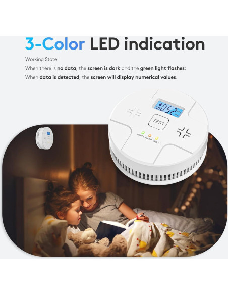 Alarma Combinada de Humo y Monóxido ARIKON 85 dB LCD