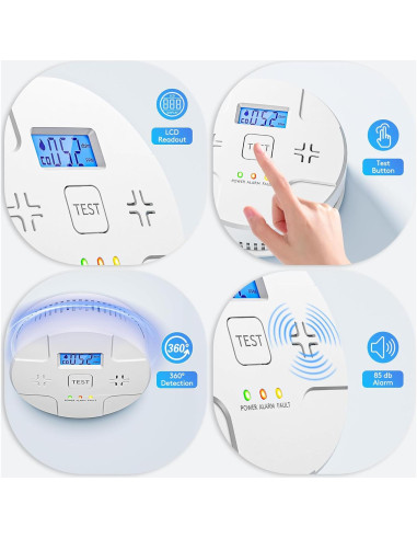 Alarma Combinada de Humo y Monóxido ARIKON 85 dB LCD