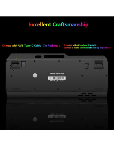 Teclado y Ratón Gaming Inalámbricos Cakce RGB Recargables