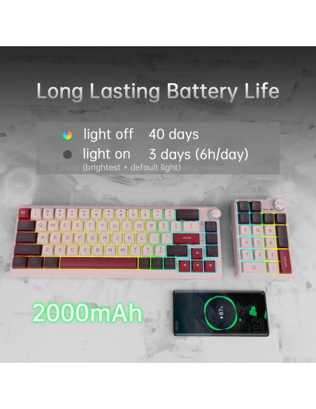 Teclado Mecánico KZZI K68 Pro Inalámbrico Compacto RGB