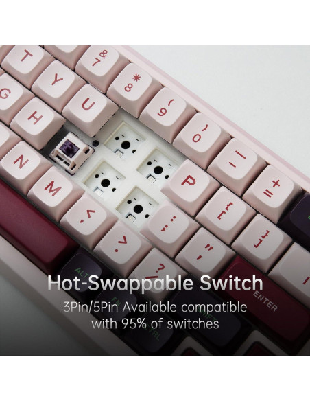 Teclado Mecánico KZZI K68 Pro Inalámbrico Compacto RGB