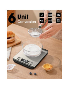 Balanza de Cocina Digital Mik-Nana 10 kg Plata LCD 6 Unidades 2