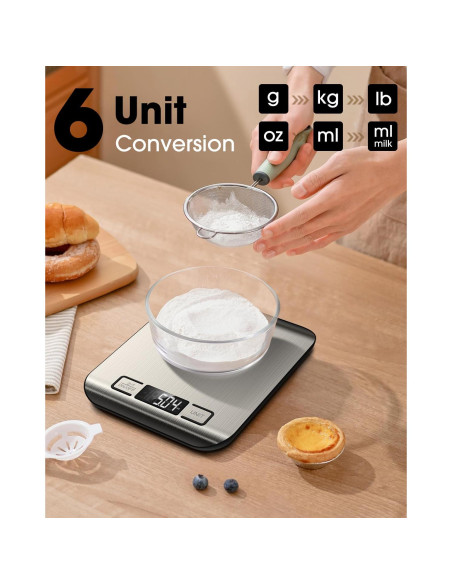 Balanza de Cocina Digital Mik-Nana 10 kg Plata LCD 6 Unidades