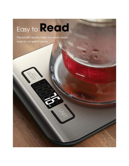 Balanza de Cocina Digital Mik-Nana 10 kg Plata LCD 6 Unidades