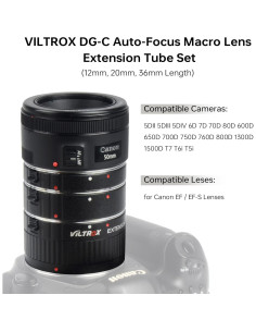 Anillo Adaptador Macro VILTROX DG-C 12mm 20mm 36mm para Canon 2