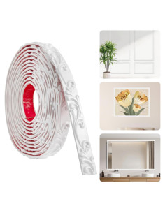 Moldura de Corona Autoadhesiva Blanca HOHNNYREET 5m x 2.6cm