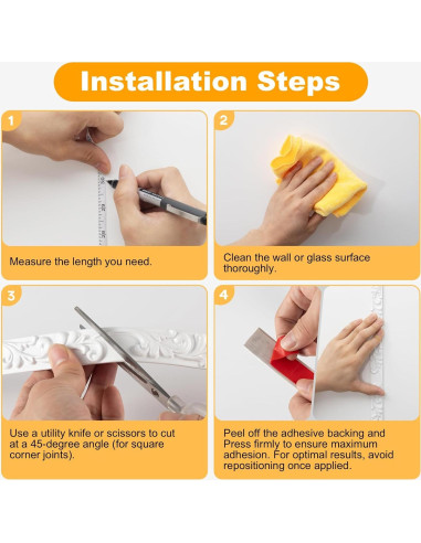 Moldura de Corona Autoadhesiva Blanca HOHNNYREET 5m x 2.6cm