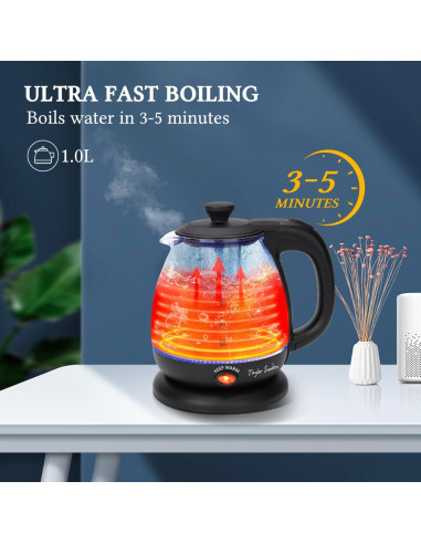 Hervidor Eléctrico Taylor Swoden 1L con Infusor de Té y Luz LED