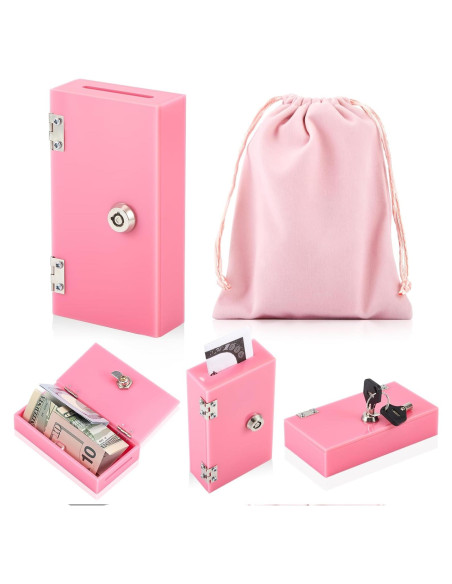 Caja Acrílica Rosa CroBlissful con Llaves y Bolsa de Almacenamiento