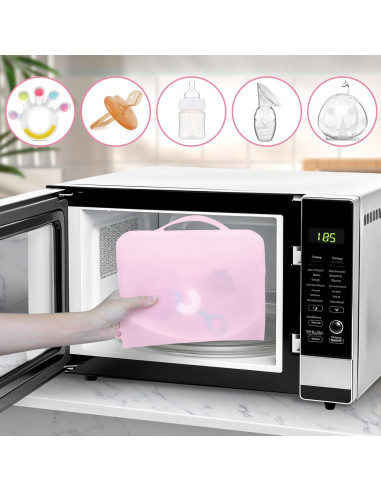Bolsa de Esterilización de Silicona Rosa para Microondas 2PC