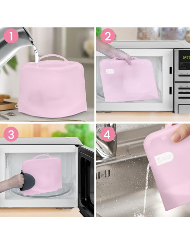 Bolsa de Esterilización de Silicona Rosa para Microondas 2PC