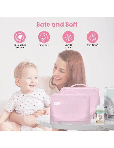 Bolsa de Esterilización de Silicona Rosa para Microondas 2PC