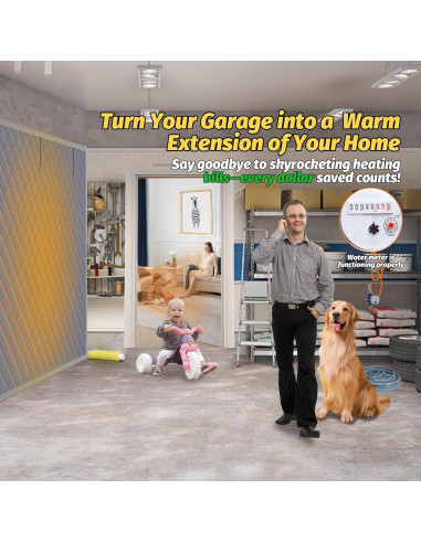 Cortina Aislante Térmica ZEIWEO para Puertas de Garaje 2.44x2.13m