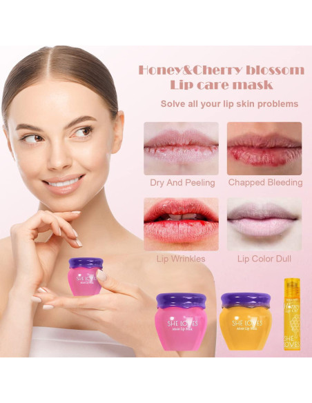 Mascarilla Labial Nocturna Jayris 2PCS Miel y Sakura 10g
