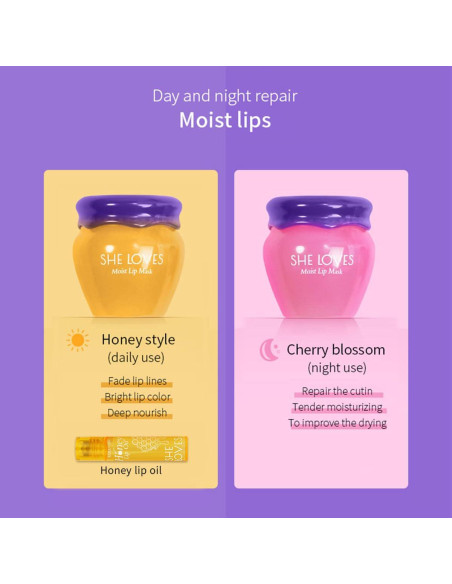 Mascarilla Labial Nocturna Jayris 2PCS Miel y Sakura 10g