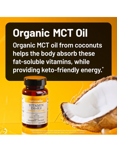 NatureWise Vitamina D3 5000UI + K2 100mcg Vegana - 30 Gelatinas