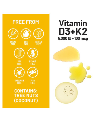 NatureWise Vitamina D3 5000UI + K2 100mcg Vegana - 30 Gelatinas