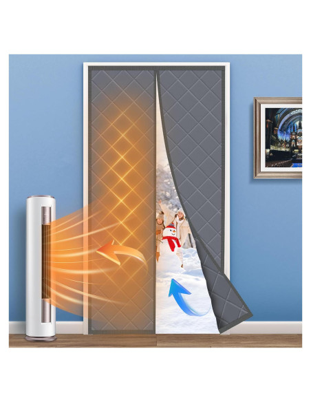 Cortina de Puerta Térmica Aislada Magnética LIAMST 81.28x203.2cm