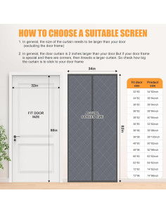 Cortina de Puerta Térmica Aislada Magnética LIAMST 81.28x203.2cm 2