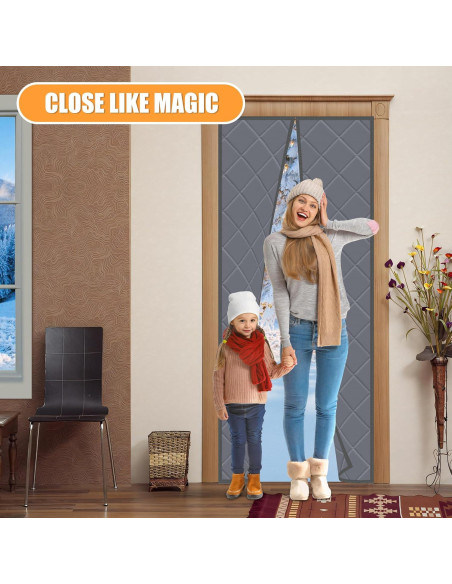 Cortina de Puerta Térmica Aislada Magnética LIAMST 81.28x203.2cm