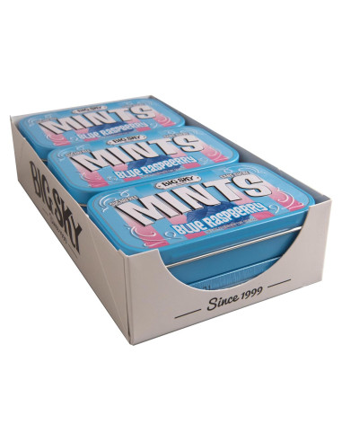 Mentas Sin Azúcar Big Sky Frambuesa Azul - Paquete de 6 Latas