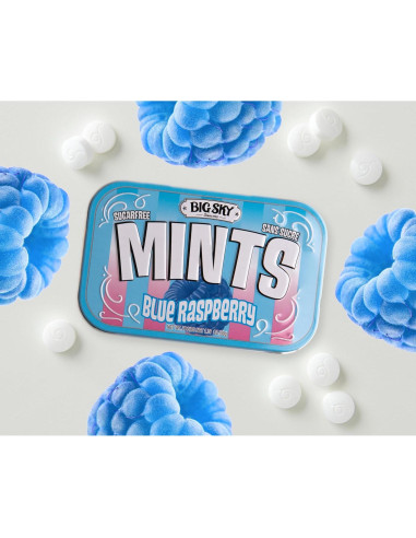 Mentas Sin Azúcar Big Sky Frambuesa Azul - Paquete de 6 Latas