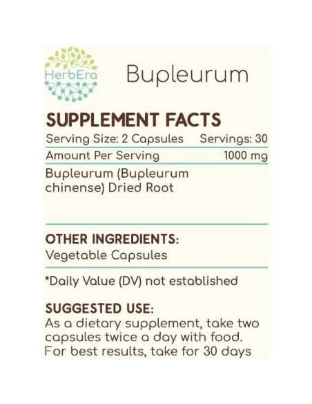 Bupleurum 60 Cápsulas 500 mg Herbera - Extracto Herbal Natural