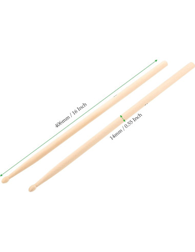 30 Palos de Tambor 5A MAHIONG de Madera de Arce 40,6 cm