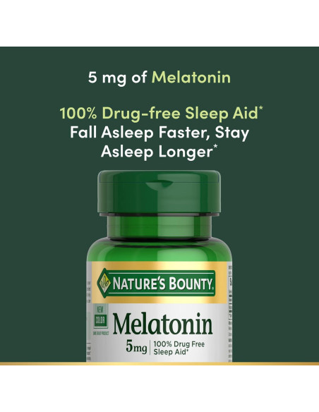 Melatonina Nature's Bounty 5mg 90 Gelatinas Blandas para Dormir