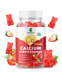 Gomitas de Calcio Citrato 1200mg VCCHUYH Sabor Fresa 60 Unidades