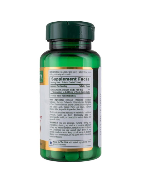 Ajo Suplemento Herbal Nature's Bounty 2000mg 120 Cápsulas