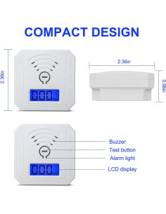 Detector de Monóxido de Carbono TALLPOWER JSN-997 con Pantalla LCD 2