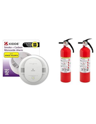 Detector de Humo y Monóxido Kidde + 2 Extintores 1.13 kg