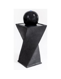 Fuente Esférica de Agua Zen Warm Garden - 38x35x70 cm Negra 2