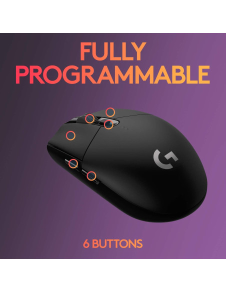 Logitech G305 Ratón Gaming Inalámbrico 12K DPI Negro