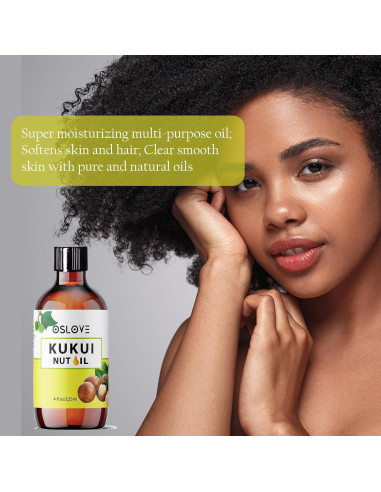 Aceite de Nuez de Kukui Oslove 118 ml - Hidratante Piel y Cabello