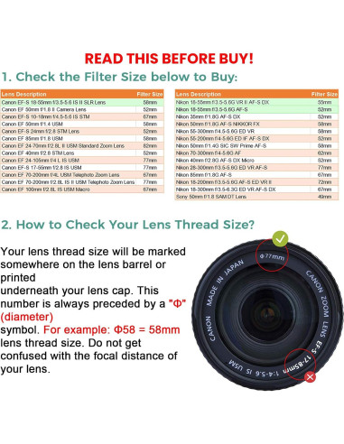 Tapa de Lente 55mm Waka para Nikon D3500 D3400 D5600