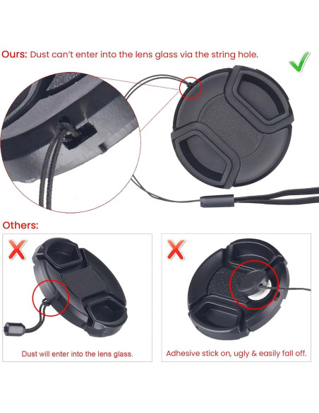 Tapa de Lente 55mm Waka para Nikon D3500 D3400 D5600